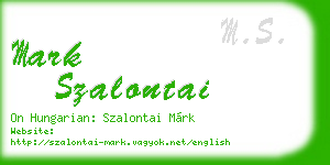 mark szalontai business card